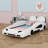 Race Car-Shaped Platform Bed With Wheels-1650053113