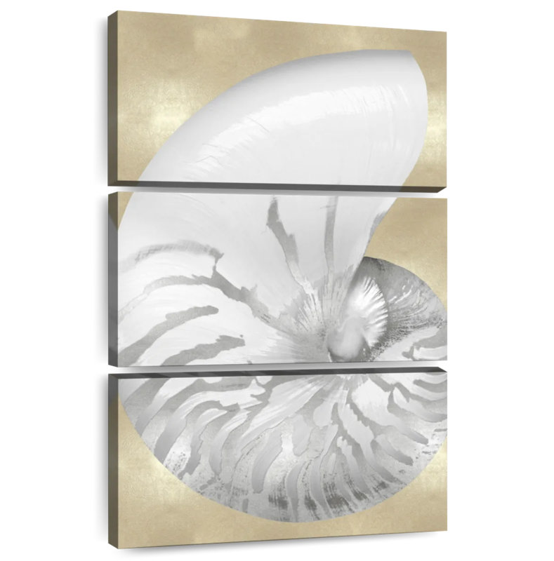 Aletra Silver Pearl Shell On Gold I, 57" H x 36" W