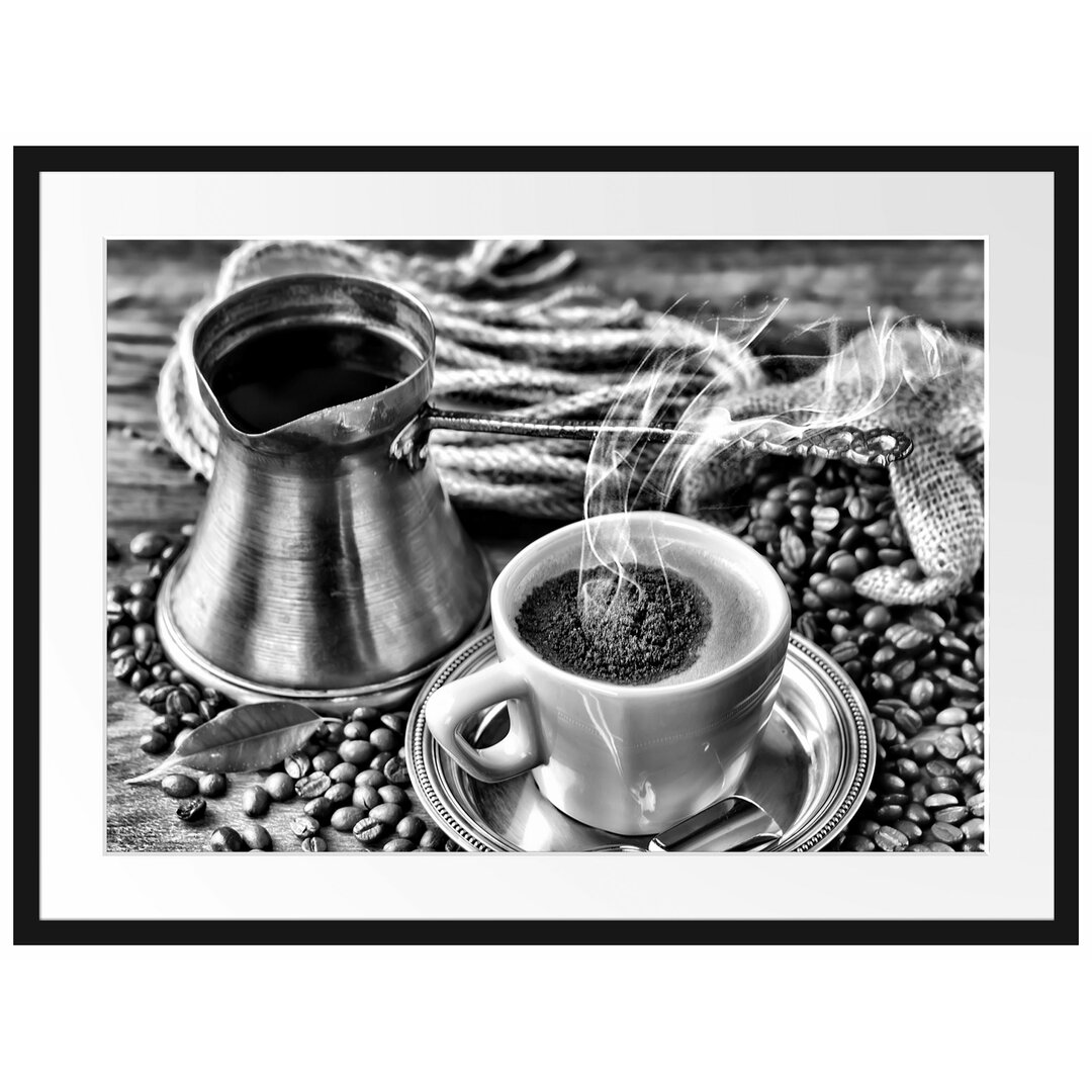 Gerahmtes Poster Kaffe Kaffeetasse Kaffee