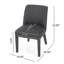 Ensemble de chaises d'appoint rembourrées en tissu 2 pièces avec structure en bois massif, l 18,25 po x H 32 po, gris anthracite