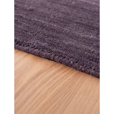 Hand Knotted Loom Wool Eco-Friendly Area Rugs - 10'x10', Square | Purple| Contemporary Modern Design | High Pile | Thick Handmade Anti Skid Rugs for Living Room