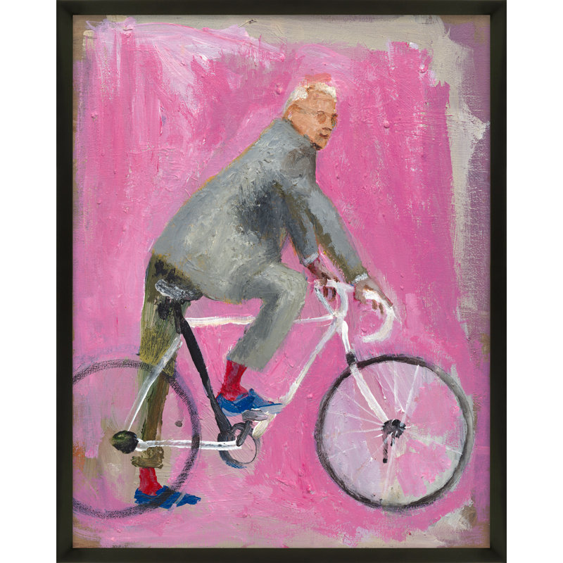 Red Socks Painting by Simon Schneiderman, 30" H x 24" W x 1.25" D, Black Wood