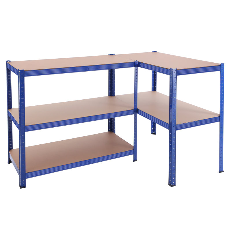 Kris Metal Height -Adjustable Shelving Unit, 200cm H x 100cm W x 50cm D, Blue
