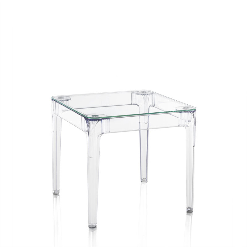 Britani Glass Top Dining Table, Clear