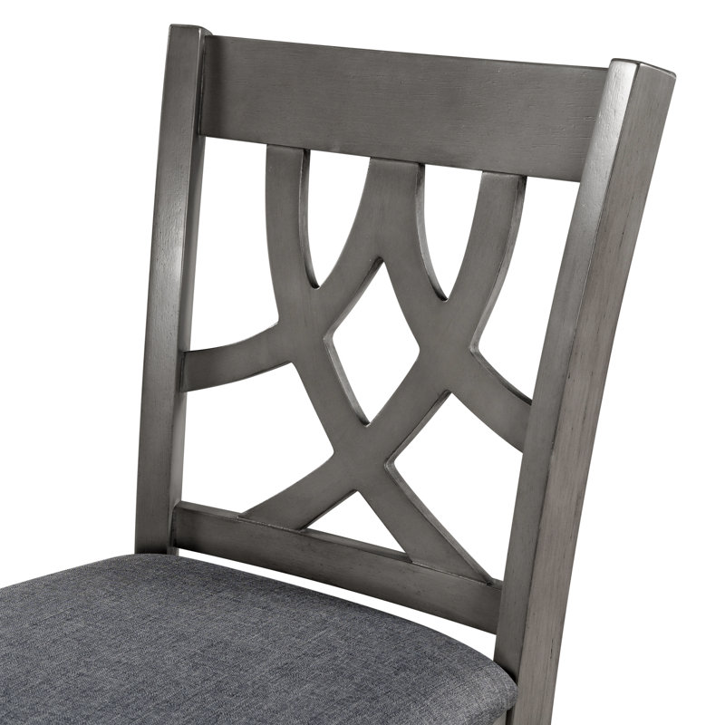 Chaises de cuisine de salle à manger, à dossier croisé, avec dossier en croix, 2 pièces Farmhouse, gris