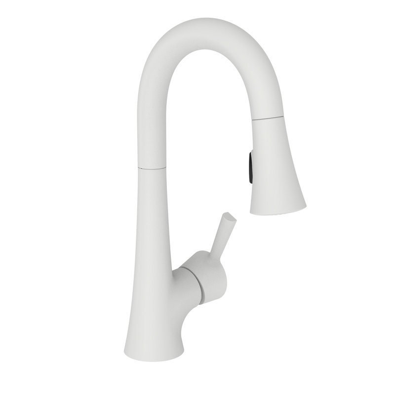 Vespera Single Handle Pull Down Bar Faucet, Matte White