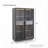 60.6" Glass Door Display Cabinet with LED Lighting and Drawers