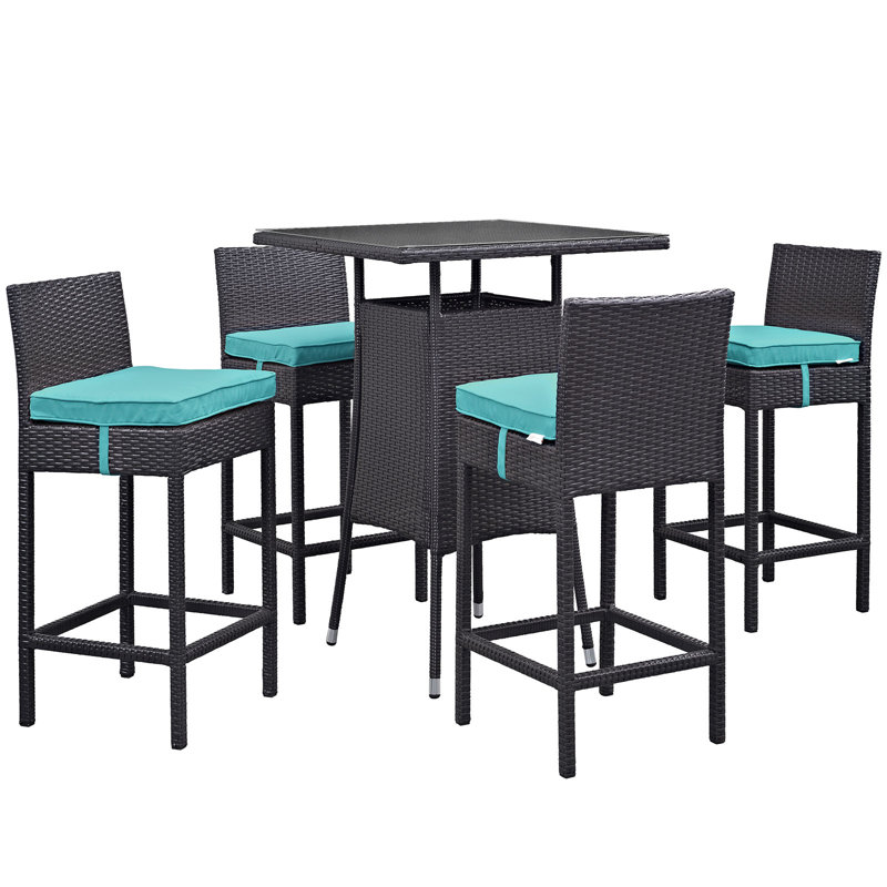 Ensemble bistro 5 pièces Convene, Turquoise