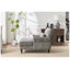 Modern Grey Upholstered Chaise Lounge with Wood Frame