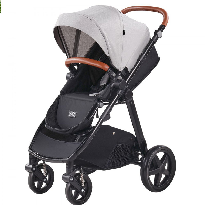 Ensemble de poussette avec système de voyage pour bébé avec landau gris clair, Gris clair