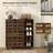Shoe Storage Cabinet with 5-tier Cupboard and 5 Open Shelves-101946150