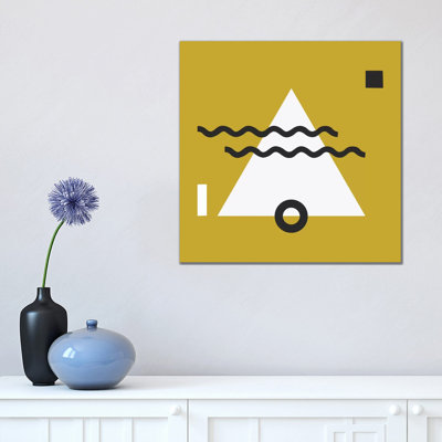 White Triangle & Yellow Square by Alisa Galitsyna - Wrapped Canvas Print