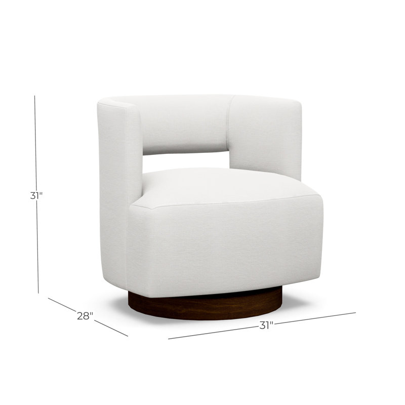 Crystle Swivel Barrel Chair, 5246-99, Walnut