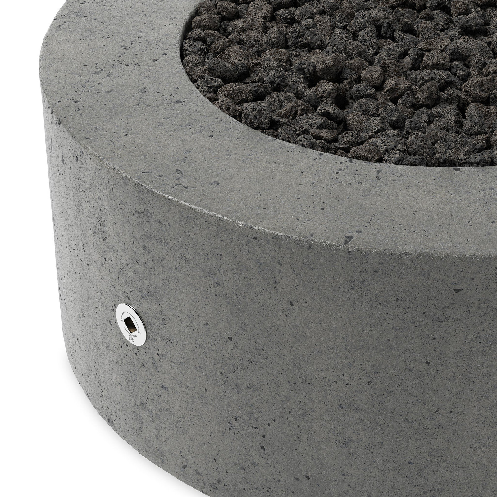 Concrete Outdoor Fire Table, Propane, Pewter Concrete