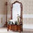 Retro Solid Wood Dressing Mirror with Drawers