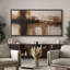 «Neutral Beige and Brown Cross Abstract with Soft Gradient», reproduction d'art encadrée sur toile encadrée-486818272-486818273