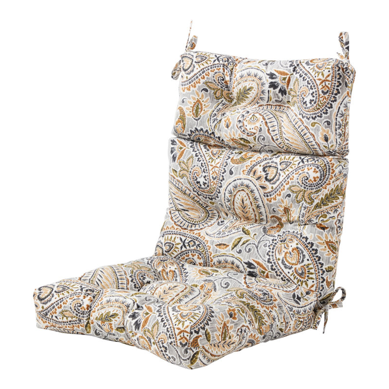 Lester Outdoor High Back Chair Cushion, Arctic Paisley, 1