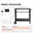 Outdoor Grill Dining Cart With Double-Shelf, BBQ Movable Food Prep Table, Multifunctional Iron Table Top, Portable Modular Carts For Pizza Oven, Worktable With 2 Wheels, Carry Handle, Black