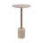 Accent Table Travertine Stone Iron Modern for Living Room Bedroom Office - 22" Ivory & Tan