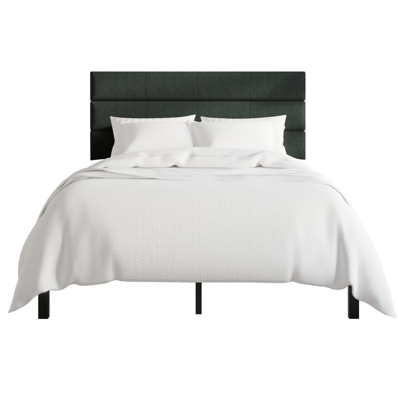 Candius Upholstered Panel Bed, Full/Double, Charcoal Gray