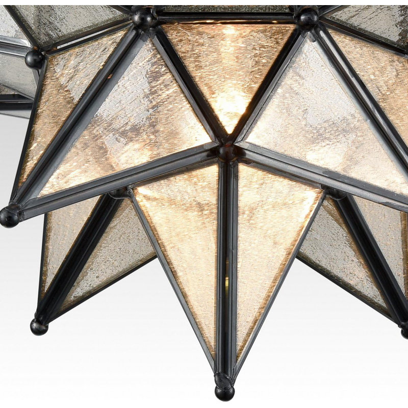 Modern  Moroccan Star Shaped Chandelier, Black