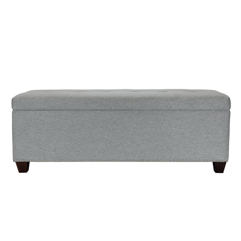 Lalonde Polyester Blend Upholstered Storage Bench, Stone, Yes