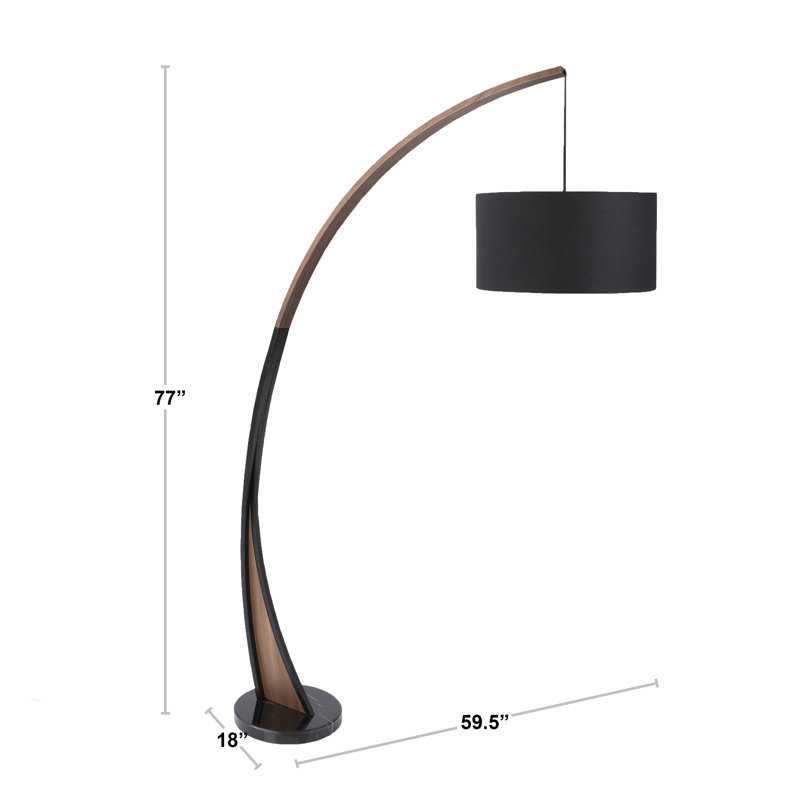Varville 77'' Black Arched Floor Lamp