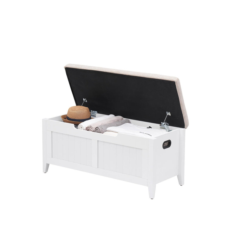 Laquania Storage Bench, Beige/White
