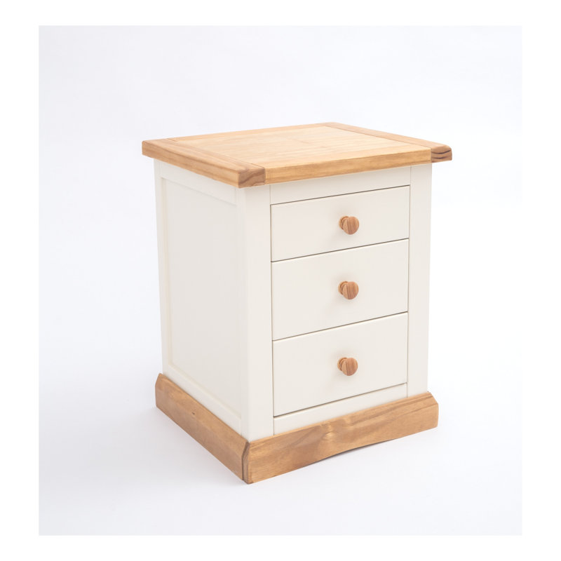 Zane 45 cm W Bedside Table, White