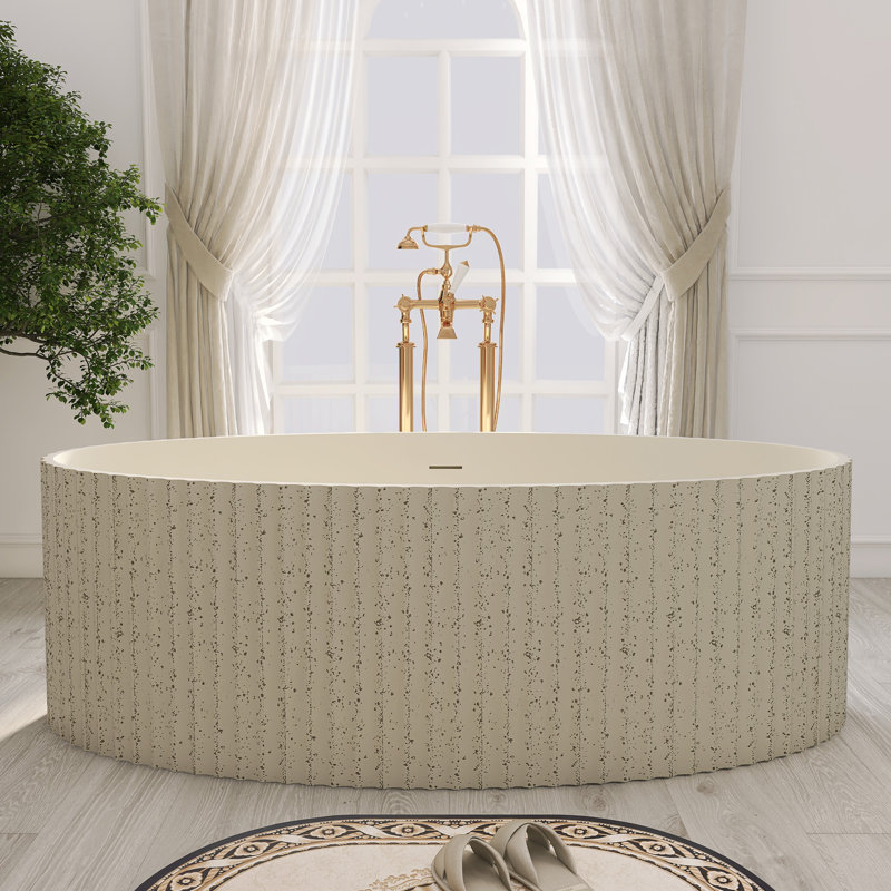 67" X 31" Freestanding Bathtub Solid Surface Soaking Tubs