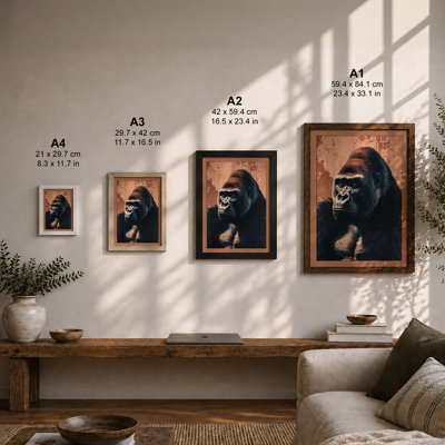 Gorilla's Gaze Vintage - Print
