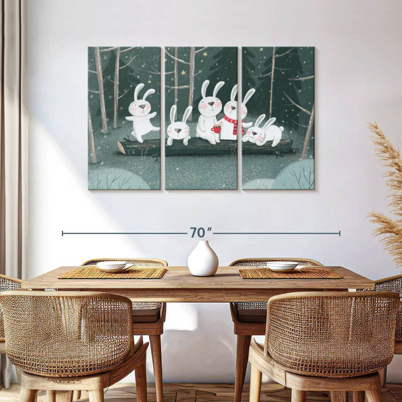 Winter Rabbits, 36" H x 57" W
