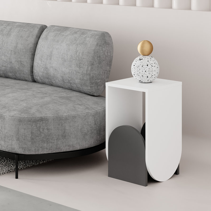 Hovi End Table, White/Anthracite
