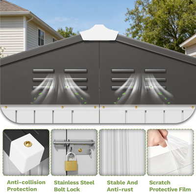 6 Ft. W X 4 Ft. D Metal Storage Shed With Floor Frame, White