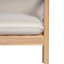 Causeuse d'extérieur en bois d'acacia avec table basse, structure en teck clair, coussin beige