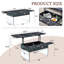 Table basse à plateau relevable avec rangement