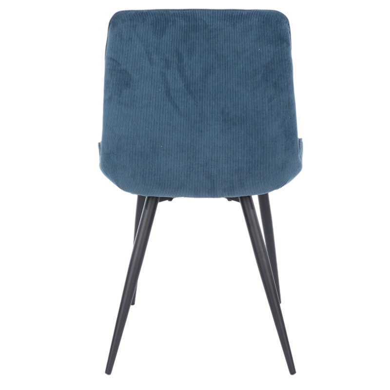 Kalie Pair of Upholstered Diamond Stitched Dining Chairs, Blue