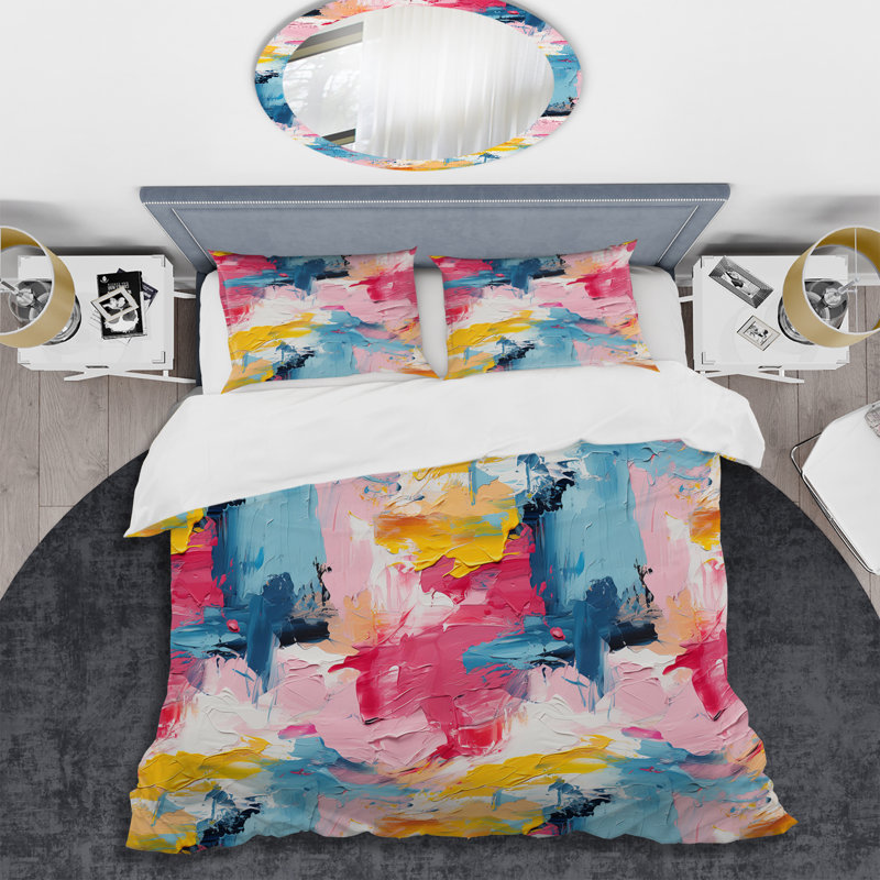 Ensemble de housse de couette Paint Lines, Housse de couette pour très grand lit et 2 très