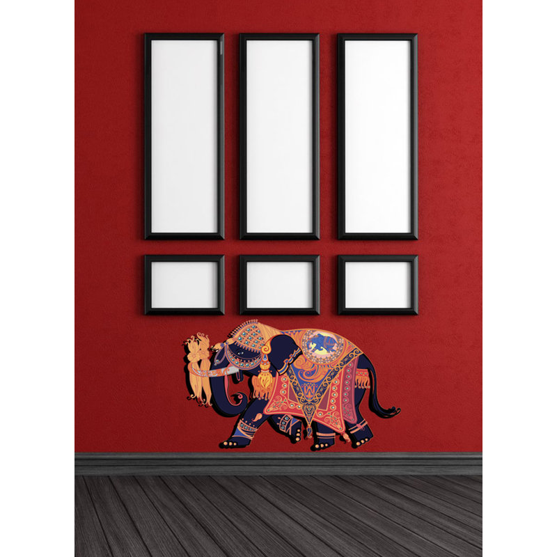 Adhésif décoratif éléphant indien, H 33 po x l 49 po