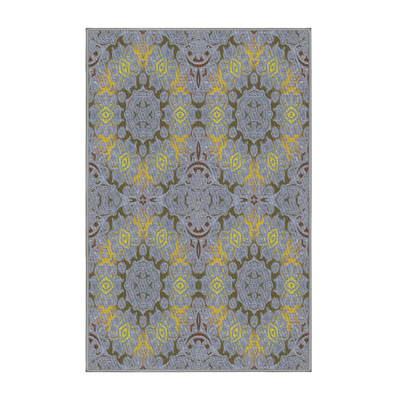 Damask Indoor Rug, Rectangle 5' x 7'