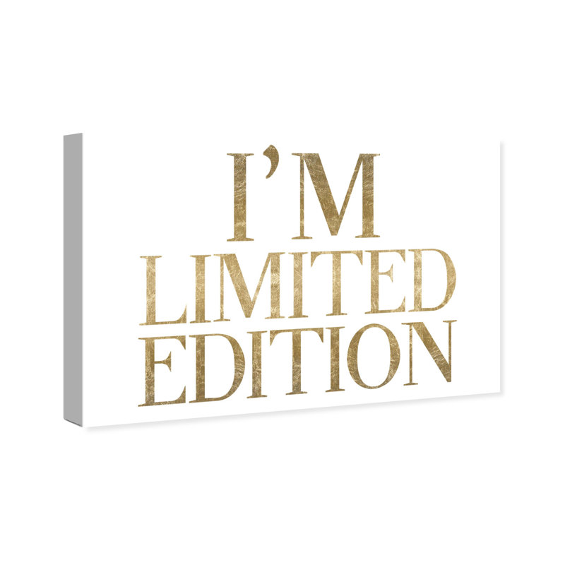 «Limited Edition Luxe», art textuel sur toile tendue, H 10 po x l 15 po