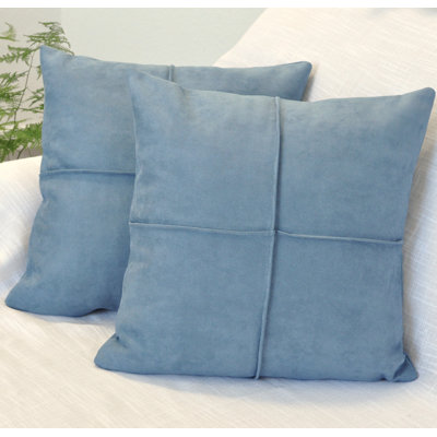 Coussin décoratif en micro suède, coussin en faux suède (paquet de 2)