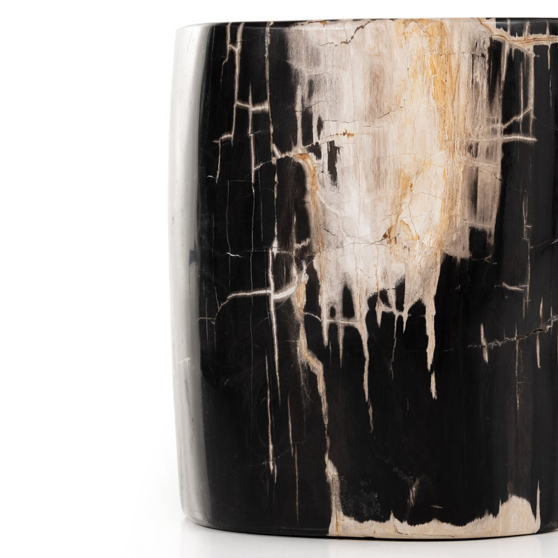 Kos End Table, Dark Petrified Wood
