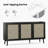 Sideboard Buffet Cabinet With 3 Rattan Doors, Kitchen Storage Cabinet For Entryway Living Room-236297364