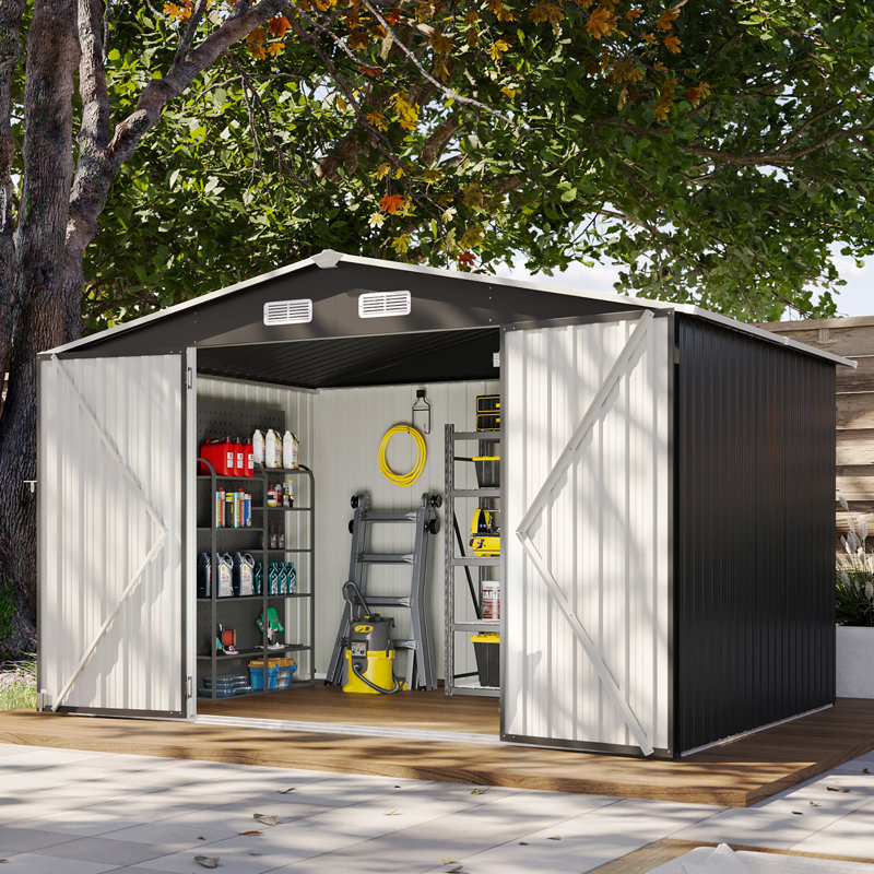 10 ft. W x 8 ft. D Metal Storage Shed