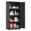 Armoire de rangement en métal 71 po, armoire verrouillable en acier noir-2024130640