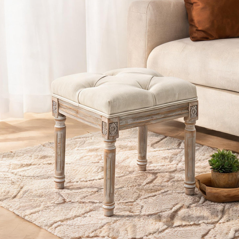 Banc capitonné, combinant 15,8 po, assemblage requis, bois d'hévéa beige et éponge