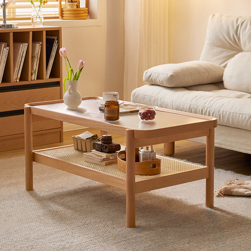 Table basse Burlywood, H 17,72 po x L 47,24 po x l 23,23 po