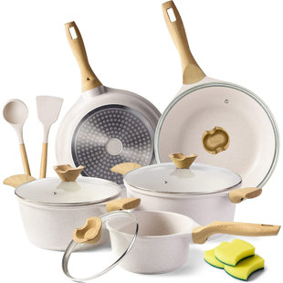 Carote Nonstick Pots and Pans Set, 21 Pcs Induction Kitchen Cookware Sets  (Beige Granite)