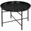 Table basse ronde de 24 po avec plateau martelé et structure en métal rétro
